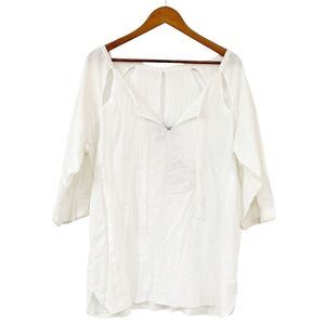 Gretchen Scott Designs White Cutout Top